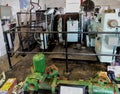 Cornwall, England - April 8 2018: Industrial pumping engine in t