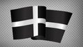 Cornwall Flag on transtarent background. Scuba flag. 3D Realistic waving Flag of Cornwall Royalty Free Stock Photo