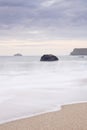 Cornwall seascape Greenaway beach. Royalty Free Stock Photo