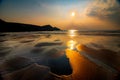 Cornwall sunset view sea beach water summer Royalty Free Stock Photo