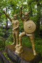 Pillage and Plunder Statue at Trago Mills in Cornwall, UK