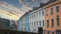 Cornwallis Crescent colourful homes at Clifton in Bristol