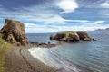 Coroghon Castle and Islet of Alman, Canna Royalty Free Stock Photo