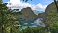 Coron Island Lagoon with tourist boats at the pier Royalty Free Stock Photo