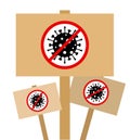 No entry to coronavirus, placard Royalty Free Stock Photo