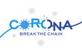 Corona virus break the chain white background