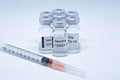 Corona virus covid-19 vaccine bottle and injection image illustration
