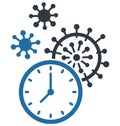 Corona infection time, Glyph Style vector icon which can easily modify or edit