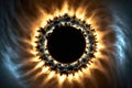 corona from sun's rays radiating during total solar eclipse Royalty Free Stock Photo