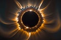 corona from sun's rays radiating during total solar eclipse Royalty Free Stock Photo