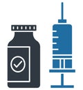 Corona vaccine Glyph Style vector icon which can easily modify or edit