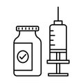Corona vaccine Line Style vector icon which can easily modify or edit