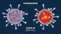 Colorful vector illustration of a corona-COVID-19 virus