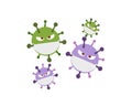 Corona virus or bacteria cell, ncov  cartoon icon vector illustration Royalty Free Stock Photo