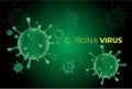 Green background corona virus infection vector ilustration