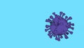Corona Virus Banner Blue Azure Cartoon Isolated with Color Background. Covid Microbiology And Virology Concept Covid-19. Virus