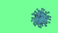 Corona Virus Banner Green Cartoon Isolated with Color Background. Covid Microbiology And Virology Concept Covid-19. Virus banner.