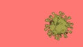 Corona Virus Banner Orange Cartoon Isolated with Color Background. Covid Microbiology And Virology Concept Covid-19. Virus banner