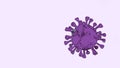 Corona Virus Banner Purple Cartoon Isolated with Color Background. Covid Microbiology And Virology Concept Covid-19. Virus banner