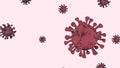 Corona Virus Banner Red Cartoon Isolated with Color Background. Covid Microbiology And Virology Concept Covid-19. Virus banner.