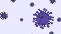 Corona Virus Banner Violet Cartoon Isolated with Color Background. Covid Microbiology And Virology Concept Covid-19. Virus banner