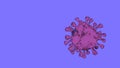 Corona Virus Banner Violet Cartoon Isolated with Color Background. Covid Microbiology And Virology Concept Covid-19. Virus banner