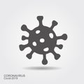 Corona virus cells sign. Flat vecror icon wint shadow. Coronavirus illustration