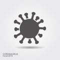 Corona virus cells sign. Flat vecror icon wint shadow. Coronavirus illustration