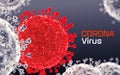 Corona virus. Close-up of virus cells or bacteria. Flu, view of a virus under a microscope, infectious disease. Germs, bacteria, Royalty Free Stock Photo