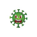 Corona Virus 2020.covid-19.Cartoon style coronal virus.White background.vector illustration.