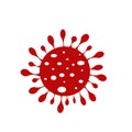 Corona virus or Covid-19 virus That has a scary red color On a white background Royalty Free Stock Photo
