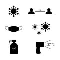 Corona virus or covid-19 icon object sign, vector illustrator