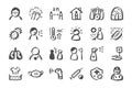 Corona virus Covid-19 Icon set Hand drawn doodle icons