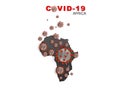 Corona virus COVID-19 microscopic virus corona virus disease 3d illustration infected AFRICA map