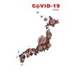 corona virus COVID-19 microscopic virus corona virus disease 3d illustration infected JAPAN map