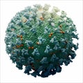 Corona virus covid-19 shape of corona virus green black and orange for medical student study