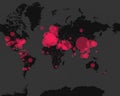 Corona Virus COVID 19 spread on World map Royalty Free Stock Photo