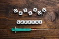 Corona virus Covid-19 vaccine text background