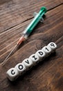 Corona virus Covid-19 vaccine text background