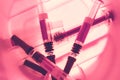 Corona Virus COVID-19 Vaccines Syringes Royalty Free Stock Photo