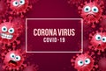 Corona virus covid-19 vector background. Corona virus background with covid-19 emojis Royalty Free Stock Photo