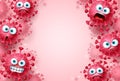 Corona virus covid-19 vector background template. Corona virus covid19 emojis and emoticons