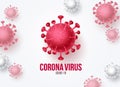 Corona virus covid-19 vector banner background. Covid-19 virus outbreak pandemic disease