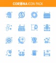 Corona virus disease 16 Blue icon pack suck as healthcare, lab, medica, tubes, chemistry