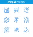 Corona virus 2019 and 2020 epidemic 9 Blue icon pack such as life, coronavirus, medicine, virus, medical