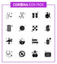 Coronavirus 2019-nCoV Covid-19 Prevention icon set apple, medical, test tube, capsule, laboratory