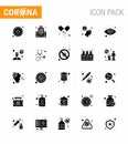 Corona virus 2019 and 2020 epidemic 25 Solid Glyph icon pack such as ask a doctor, eyesight, medical pills, eye care, medical