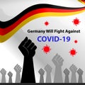 Corona Virus fight back poster. Germany will fight against Covid-19 social media post.