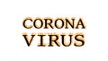 Corona Virus fire text effect white isolated background Royalty Free Stock Photo