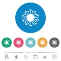 Corona virus flat round icons